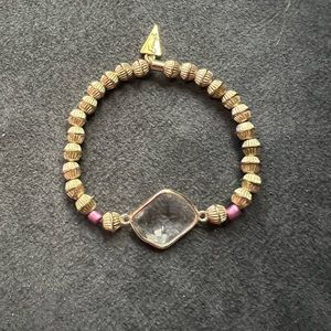 Erimish brushed gold with clear crystal bracelet